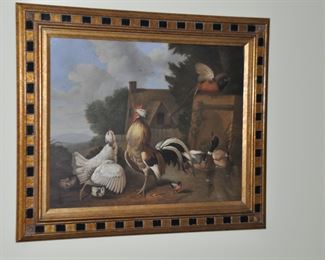 Framed Oil on Canvas, “Farm Scene”, Artist Signed, Ray Jacob, 29”x32”