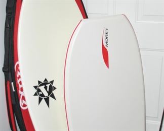 Vintage Morey Boogie Board, Vintage V76 Wake Board and Exile Travel Case