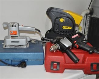 Additional Power Tools Available Include Craftsman 6.0A 1/2" Drill, Black and Decker Utility Finishing Sander and Stanley Multispeed Fan 