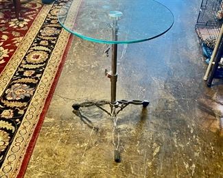 Unique, Modern and Sleek Design, Custom Made 24" Glass Top Table with Drum Stand Base