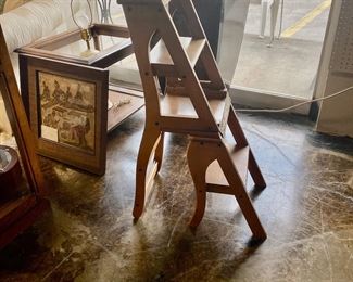 View of chair folded out into a LADDER!