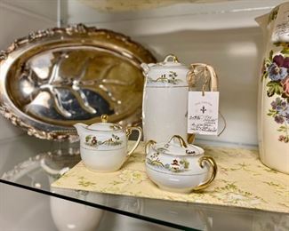 c.1912 NORITAKE Pagoda Pattern Porcelain Tea Set 