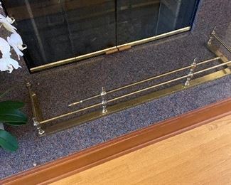 Brass fireplace fender.  48"w x 12"d x 9"h for sale in person shopping on Friday and Saturday.