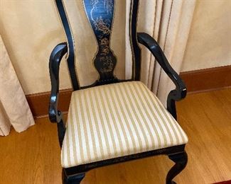 $140 Black and gold painted Drexel Heritage chair. 