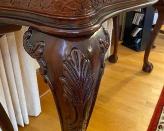 Up close details of the table.