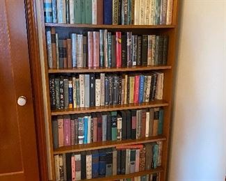 Another book shelf & books for sale in-person only during Friday and Saturday shopping hours