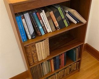 Shorter size bookshelf. and books for sale.