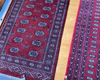 $320.  Smaller Bokhara hand-knotted rug.  4'3" x 2'7".