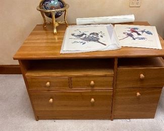 File cabinets purchased separately from the desk.