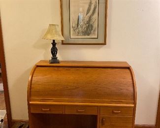 $140  Roll top desk.  42"w x 20"d x 42"h.