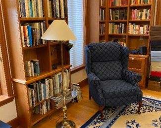 Brass table lamp for sale in-person.  books are also for sale