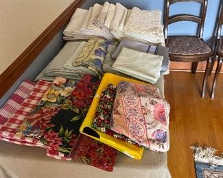 Linens for sale in-person.