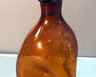 1970s 11" "Blinko" Amber Glass Decanter With Stopper, And More, Sizes Range, 12" - 9.5"
