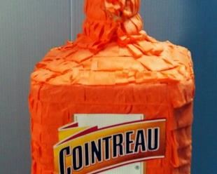 Paper Mache Cointreau Bottle Pinata, 23" Tall
