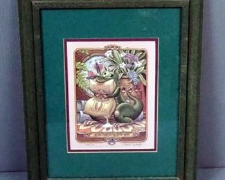 Randal Spangler "A Flour Just For You" Framed Print, Signed & Numbered 486/700, 16" x 13", & "Y2 Cookies." Print ,6.25" x 6.25