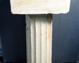 Metal 10" Sundial, With Stone Topped Pedestal Base, 33" Tall