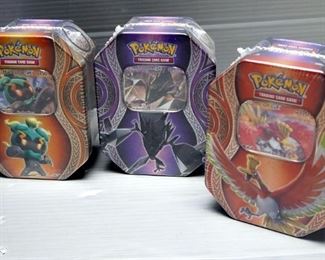 Pokemon Trading Card Game Elite Trainer Boxes, Qty 3, And 2017 Collectible Tin Packs, Qty 3, All In Factory Sealed Packaging