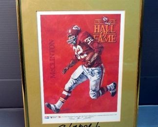 John Martin Kansas City Chiefs 1995 And 1996 Hall Of Fame Inductee Lithograph Prints, Cherry #20 And McClinton #32, Framed And Matted 13.5" x 10.5"