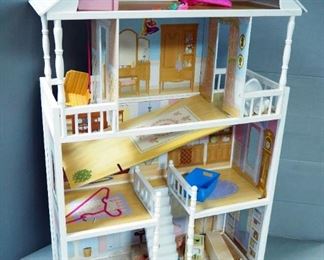 Kid Kraft 4-Story Wood Doll House, 51" x 34" x 13.5", Includes Some Furniture And Decor