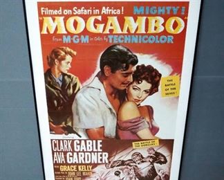 Mighty Mogambo Starring Clark Gable And Ava Gardner Framed Movie Poster, 38" x 26"