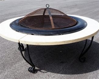 Metal Patio Fire Ring With Lid, 23" x 40" Diameter