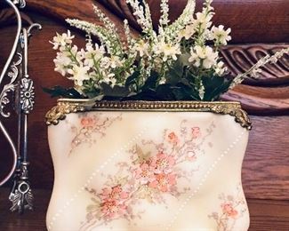 Mt. Washington Glass Pillow Vase. Antique.