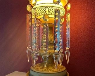 Pair of Antique Hand Painted Lustres. Amazing in Person.