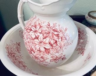 Antique Wash Basin and Pitcher. Beautiful Condition.  