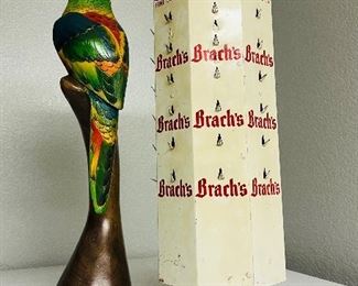 Vintage Brach's Candy Holder, Mid Century Parrot.