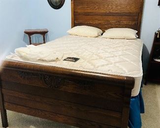 Beautiful Antique Oak Bed with Rails.  
