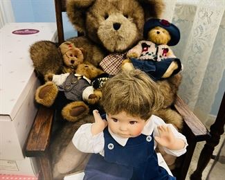 Joey Doll, Blue Coveralls. Boyd's Bears.