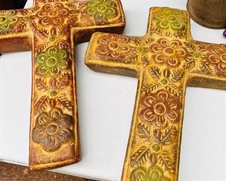 Mexican Pottery Crosses. 