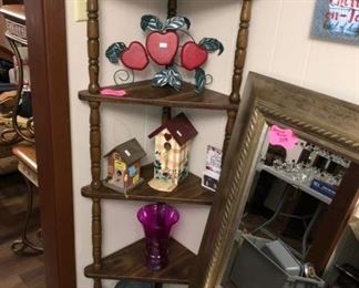 Corner whatnot shelf