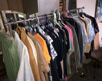 several racks of clothes out here!