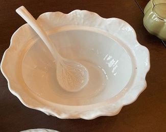 Vintage Cabbage Lidded Soup Tureen with Ladle. Measures 12" x 9" x 9" H. Photo 3 of 3. 
