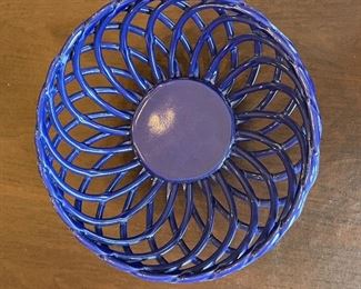 Tiffany-Style Lattice Cobalt Blue Bowl. Photo 1 of 3. 