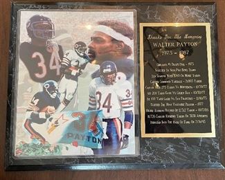 Walter Payton Commemorative Plaque. 
