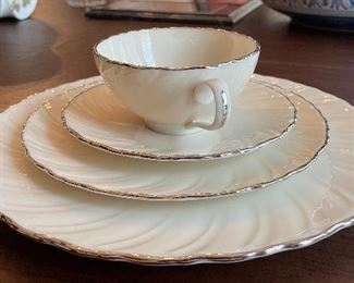 Lenox Weatherly China With Silver Trim. Five-Piece Service for 8 (Dinner, Salad, Bread & Butter, Cup & Saucer). Photo 1 of 4. 