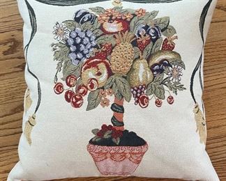 Decorative Needlepoint Topiary Pillow. 