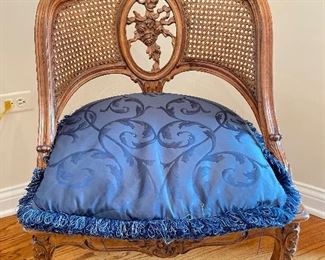 Vintage Caned Regency-Style Chair with Optional Seat Cushion. Measures 24" W x 24" D with 17.5" Seat Height (without cushion). Photo 5 of 5. 