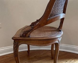 Vintage Caned Regency-Style Chair with Optional Seat Cushion. Measures 24" W x 24" D with 17.5" Seat Height (without cushion). Photo 3 of 5. 
