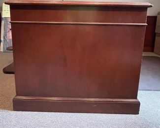 Mahogany Executive Desk. Measures 68" W x 35" D. Photo 4 of 5.