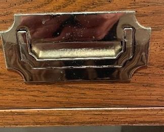 Vintage Campaign Desk with Brass Pulls. Measures 54" W x 24" D. Great As Is But Ask About Custom Painting. Photo 3 of 4.