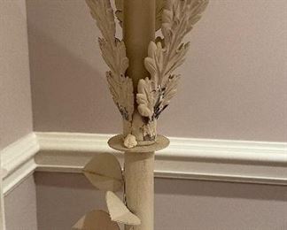 Rustic Metal Painted Leaf Floor Lamp. Measures 56" H. Photo 2 of 3. 