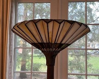 Vintage Mission / Tiffany-Style Torchiere Floor Lamp. Photo 2 of 2. 
