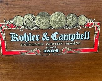Kohler & Campbell Upright Piano. Serial NO: 730255 Circa 1978-1979. Photo 3 of 5. 