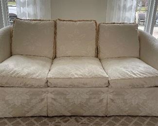 Hickory Chair Damask Upholstered Sofa - 2 Available. Each Measures 84" W x 34" D. Photo 1 of 5.