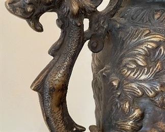 Stamped Bronze Vase. Measures 19" W x 21" H. Photo 2 of 3.