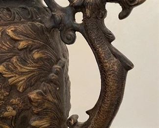 Stamped Bronze Vase. Measures 19" W x 21" H. Photo 3 of 3.