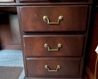 Mahogany Executive Desk. Measures 68" W x 35" D. Photo 3 of 5.